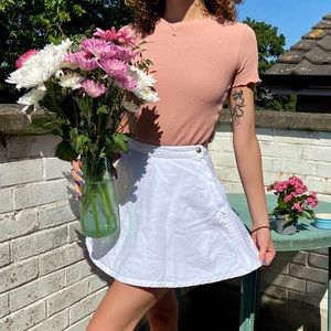 American Apparel White Mini Circle Skater Skirt 👗